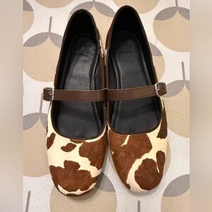 Gap Cow Print Calf Hair Ballet Flats